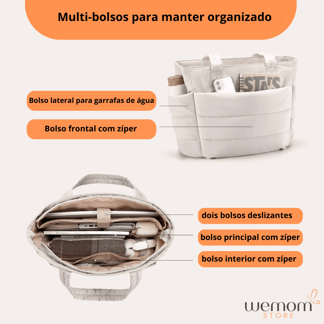 Bolsa Feminina Compacta, Leve e Funcional - Tote Bag Lia