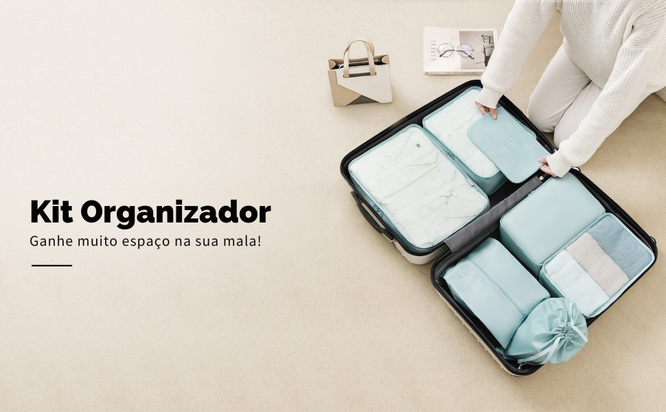 Organizadores de Viagem Essential - 7 peças