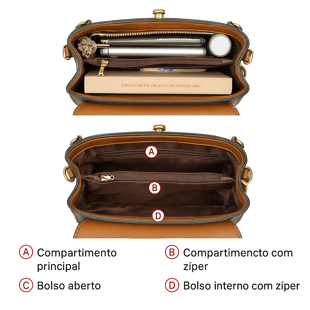 Bolsa Feminina Média Transversal Vintage Larissa