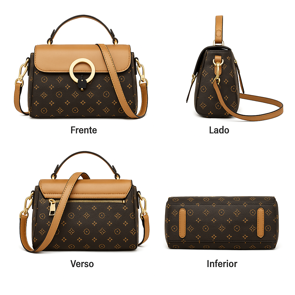 Bolsa Feminina Média Transversal Vintage Larissa