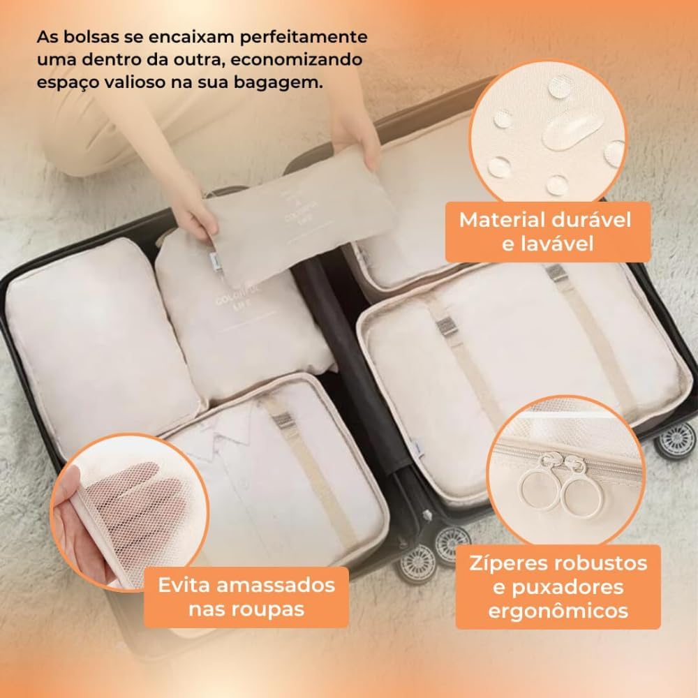 Organizadores de Viagem Essential - 7 peças