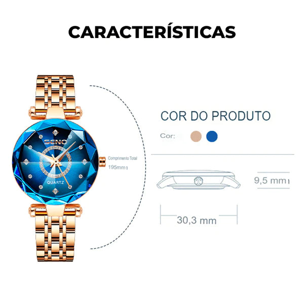 Relógio Feminino de Luxo Diamond | Charme e Brilho