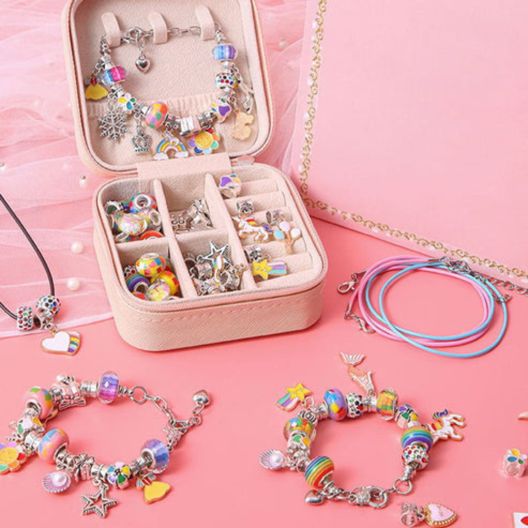 Kit Pulseira Berloque Unicórnio com Brinde Especial Porta Joias