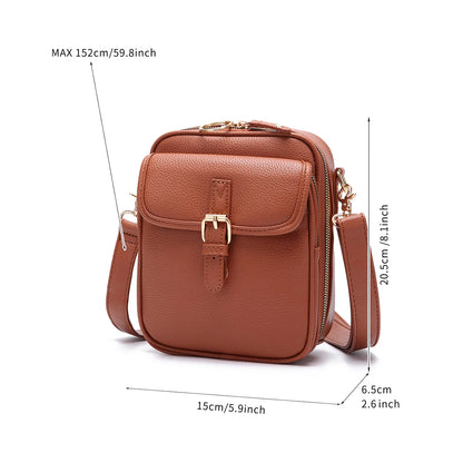 Bolsa Feminina Transversal em Couro Larrisa