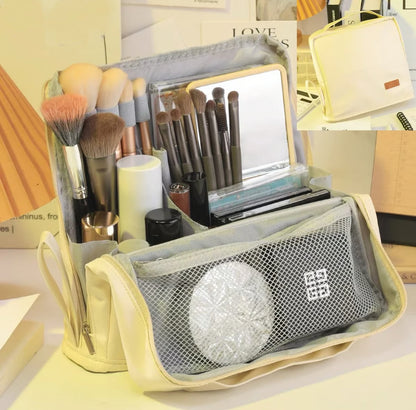 Necessaire Bolsa de Maquiagem Vertical Portátil – Grande Capacidade e Design Inteligente