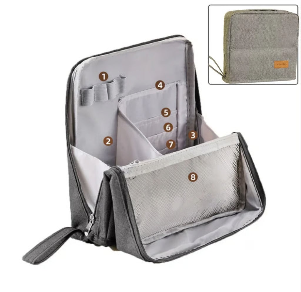 Necessaire Bolsa de Maquiagem Vertical Portátil – Grande Capacidade e Design Inteligente